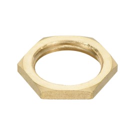 sourcing map G3/8 Pipe Fitting Hex Lock Nut Locknut Female Threaded Fastening Thin Nut for Plumbing Fixed, Brass 1Pcs