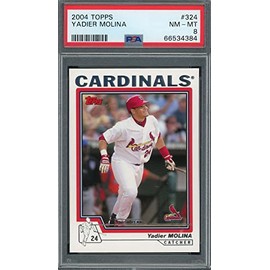 Yadier Molina 2004 Topps Baseball Rookie Card RC #324 Graded PSA 8