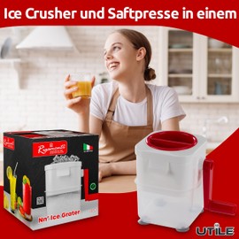 UTiLE: 2 in 1 Slush Machine & Orange Press - Juices & Conjures up Crushed Ice from Italy