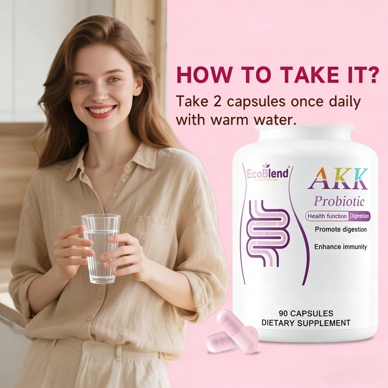 EcoBlend Probiotic 6 Strains AKK Formula for Gut Health, 90