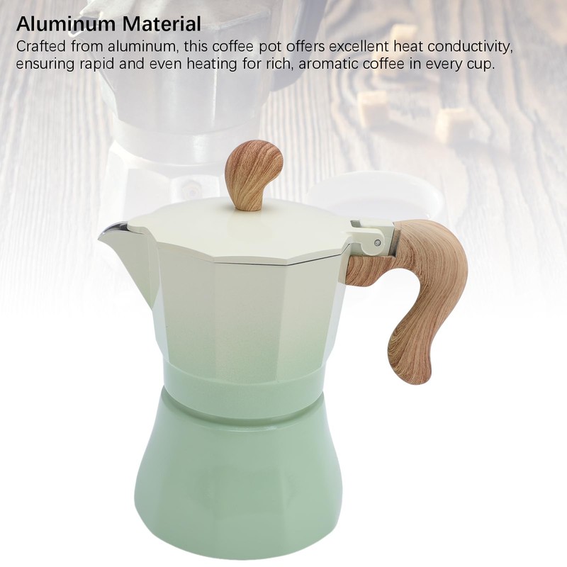 Ausla Herdplatten-Espressomaschine, 150ml Aluminium Kaffeemaschine Mini, Stovetop Kaffeemaschine Pot (Farbverlauf