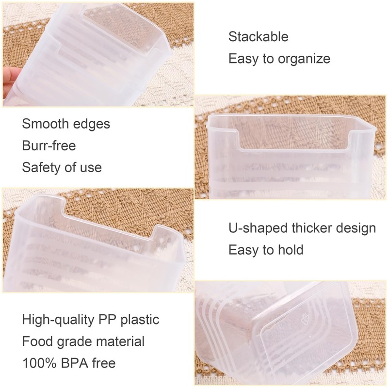 Cisolen 6 PCS Refrigerator Door Organizer Box, Clear Refrigerator Organizer