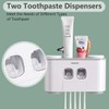 Toothbrush Holders with Toothpaste Dispenser Wall Mounted for Bathroom-4 Cups