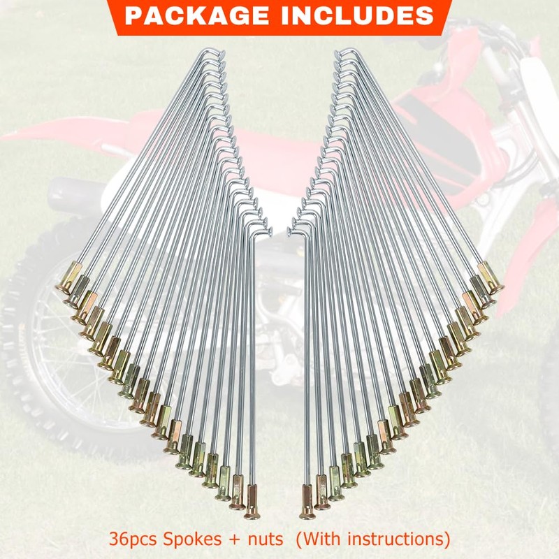 Motoparty Rear Wheel Spoke for Honda XR100R CRF100F Replacement for