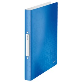 Leitz 2 Ring Binder, Holds up to 190 Sheets, Wow Range, 25 mm Spine, 42570036 - A4, Blue Metallic