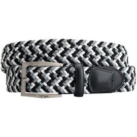 TGW Men's Multi Color Stretch Woven Golf Belt for Golfing Black/White/Grey 42