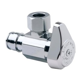 BrassCraft 1/2 in. Nom Cold Expansion PEX Inlet x 3/8 in. OD Comp Outlet 1/4-Turn Angle Stop