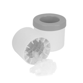 2 Pack Cylinder Ice Cube Mold Ice Trays, Silicone Ice Bucket, Portable Ice Cube Maker, Press-Type Easy-Release Ice Cup (White)