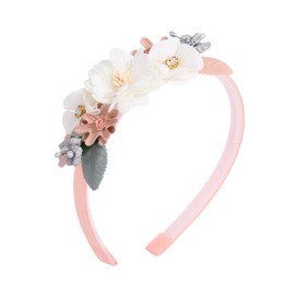 IYOU Princess Headband Pink Flowers Wedding Headband Birthday Party Christening Hair Accessories for Baby Girls