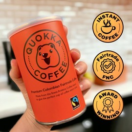 Quokka Instant Coffee - 100g (55 Cups), Smooth Medium Roast, Colombian Arabica Gold Blend