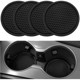 Timotech Set de 4 Portavasos para Auto, Soportes Universales Antideslizantes, Posavasos para Coche, Accesorios para Auto, Porta Vasos Automóvil, Coasters