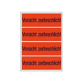 Herma 6758 Shipping Note Vorsicht Zerbrechlich (Caution Fragile) 1000 Pieces 39 x 118 mm Light Red