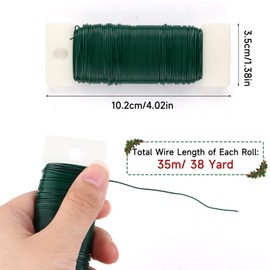 DERAYEE 2 Rolls of Craft Wire, 70 m Wire for Crafts, Aluminium Modelling Wire, Jewellery Wire, 22 Wire for Jewellery, Crafts, Plants, Decorative Parts (Green)