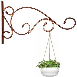 Purpledip Iron Wall Hook: Gold Finish Bracket Angle for Hanging Lantern Diya Pots Planters Clock, Large (12517A)