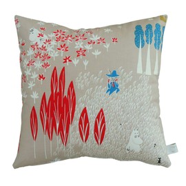 MOOMIN Moomin Throw Pillow Cover, Gray, 17.7 x 17.7 inches (45 x 45 cm), 100% Cotton, Zippered Type [Made in Japan]