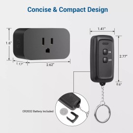 DEWENWILS Remote Control Outlet, Wireless Remote Light Switch 15A/1875W Black