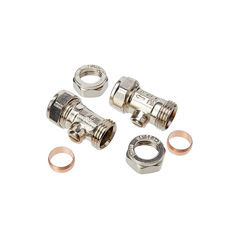 Plumb Pak Compression Isolator Valve 15mm Chrome - Pack of