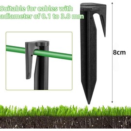 Pack of 120 Robotic Lawnmower Pegs Made of Plastic - For Boundary Cables (8.5 cm) - Suitable for Husqvarna, Gardena, Worx - Weatherproof Ground Spikes