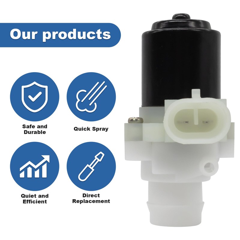 2 Pack Truck Windshield Wiper Washer Fluid Pump with Rubber