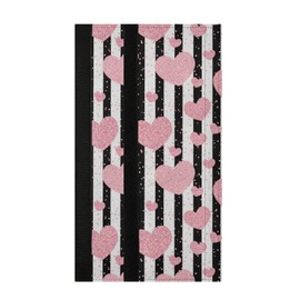 Happy Valentine Day Rose Refrigerator Door Handle Covers Romantic Hearts Stripes Kitchen Appliances Gloves Handles Set of 2 Antiskid Fridge Microwave Dishwasher Door Cloth Protector