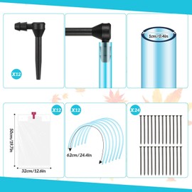 Reallnaive 12 Set Maple Syrup Tapping Kit Maple Tree Sap Taps Include 12 Maple Syrup Sap Collectors, 12 Rubber Tubes, 12 Sap Collection Bags and Several Nails for Sap Collection