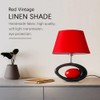 Moddeny Red Modern Table Lamp, Ceramic Desk Lights with Linen