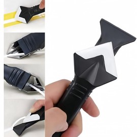 3 in 1 Silicone Caulking Tools, Glass Glue Angle Scraper, stainless steelhead Caulk Remover and Sealant Scraper, For Kitchen Bathroom Window And Frames Sealant Seals