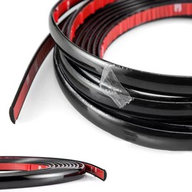 NANSH 16Ft Glossy Black Extra Thick Auto Molding Trim Universal Bumper Window Door Body Side Decorative Strip Scratch-Proof (Width: 1/4inch [6mm])