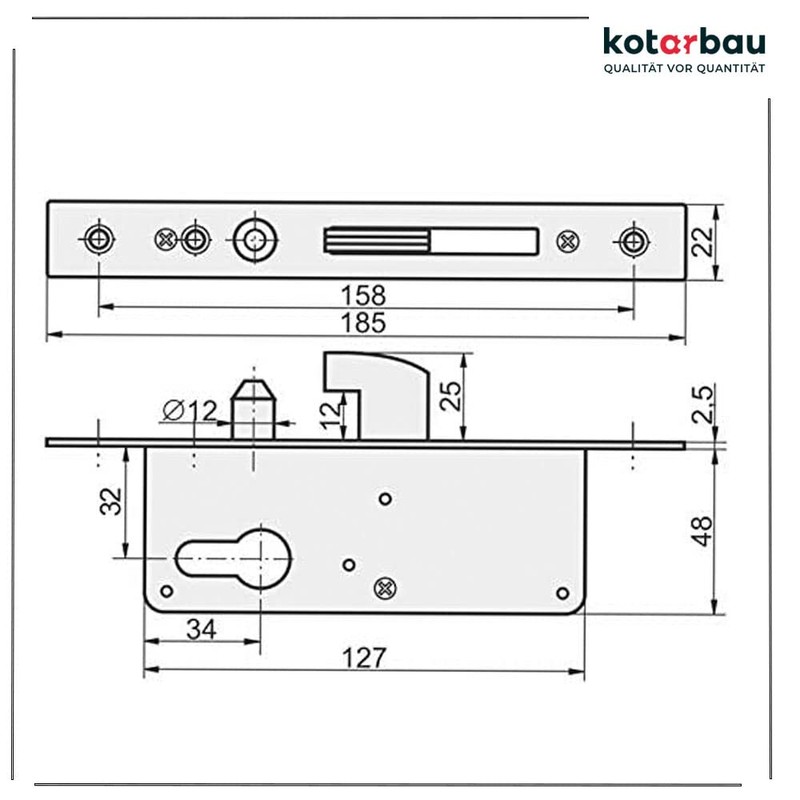 KOTARBAU® Hook Lock Sliding Gates Mortise Lock H-50 Sliding Door