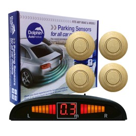 Dolphin Automotive DPS450 Reverse Parking Sensors In 32 Colours 4 Ultrasonic Radar Sensors Kit Audio & Display Alert System - Gold