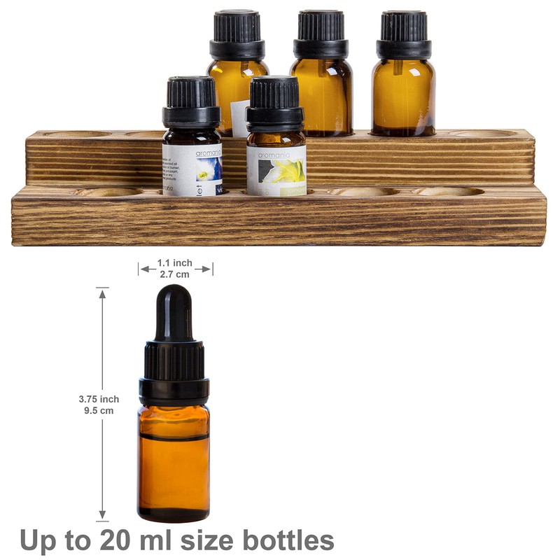MyGift 2-Tier Tabletop Burnt Wood Essential Oil Display Stand, Cosmetic
