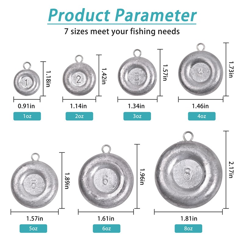 Fishing Weights Sinkers Surf Fishing Weights Coin-Sinkers Catfishing Tackle Saltwater