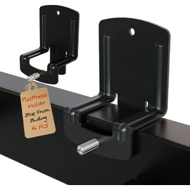 RONDURE Mattress Slide Stopper with Anti Skid Mattress Gripper - Guard Rails for Mattress Frame and Side Board Hook on Bed Frame for Adjustable Base 6 pcs