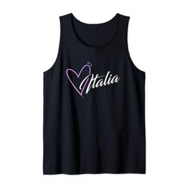 Womens Italy Vintage Womens I Love Heart Italia Tank Top