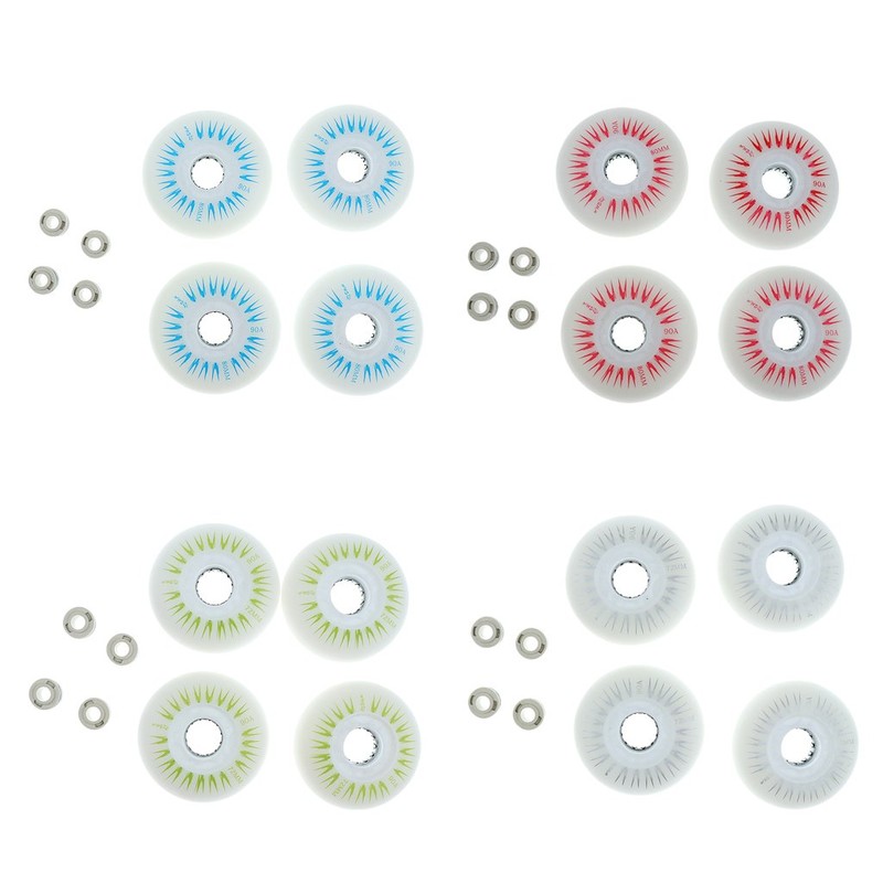 CENPEK 4 Pcs 60mm Yellow LED Inline Skater Wheels Durable