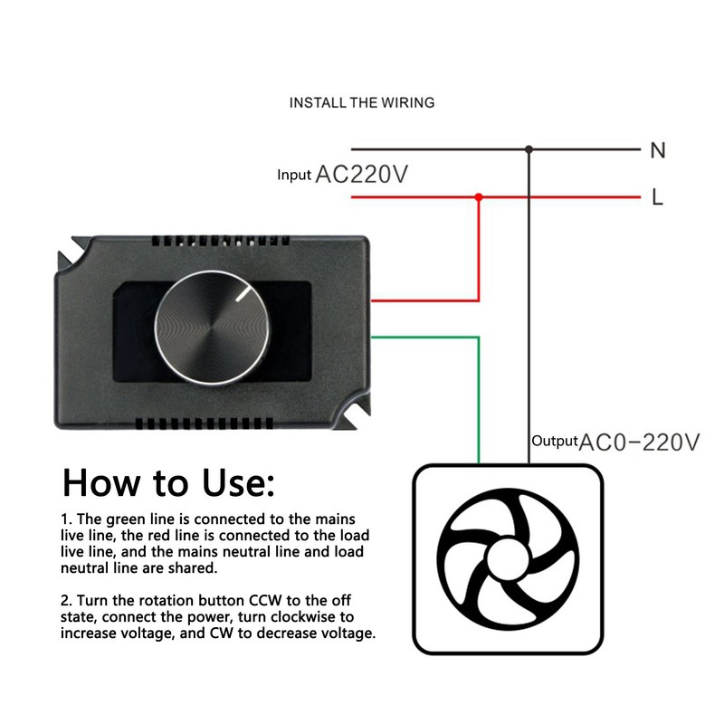 Motor Speed Controller AC 220V Stepless Control Switch Regulator for