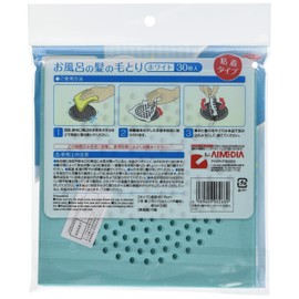 Aimedia 1006268 Bathroom Drain Covers, White, 30 Pieces, Drain Stickers, Bath Hair Removal