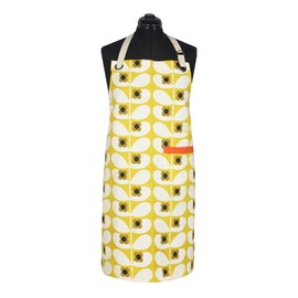 Orla Kiely Wild Rose Stem Ochre Cotton Apron for Women Men Cooking 860mm x 670mm