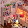 Ogrmar Wooden Dollhouse Miniatures DIY House Kit with Cover and