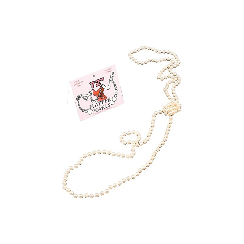 72" Long Pearl Necklace for 1920s Flapper Fancy Dress