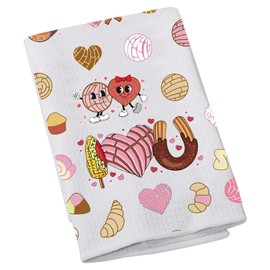 Conchas Valentine Gift for Her Conchas Kitchen Towel Dessert Baking Lover Pastel Valentines Day Merch (I Love U)