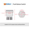 weideer 12mm Momentary Push Button Switch Metal Chassis Switch Waterproof