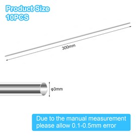 Stainless Steel Rods Pack of 10 Round Steel 3 mm x 300 mm Stainless Steel Round Rods 304 Stainless Steel Round Rod Metal Rods Garden Bar Steel for DIY Crafts Model Car Aeroplane