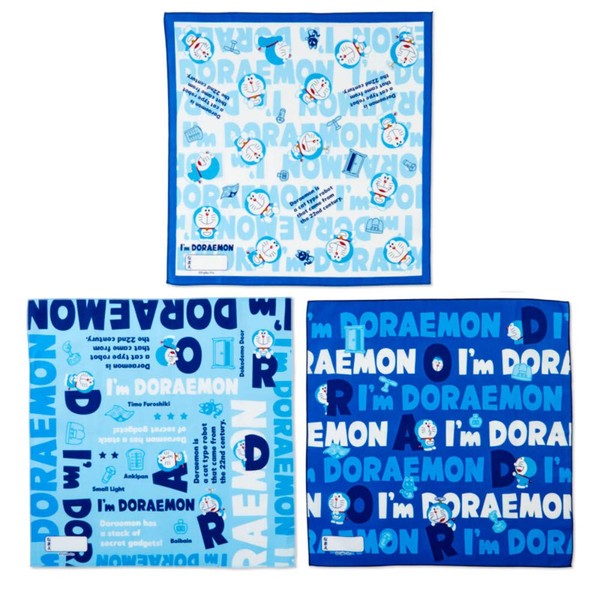 Sanrio Doraemon S-580953 Lunch Cloth, 3-Piece Set, Approx. 16.9 x