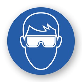 Pack of 10 XXL Safety Glasses Stickers Diameter 21 cm Eye Protection Wear Sticker with UV Protection Warning Sign for Outdoor and Indoor Use