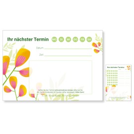 Frank Paperman® 600 appointment notes, 12 x appointment pads of 50 sheets, floral, 1 appointment, flower design for appointment cards, cosmetics, massage studios, wellness, doctors, naturopathic