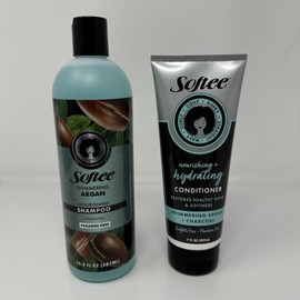 Softee SHIMMERING ARGAN Nourishing Shampoo & Conditioner w/Charcoal Restore Hair