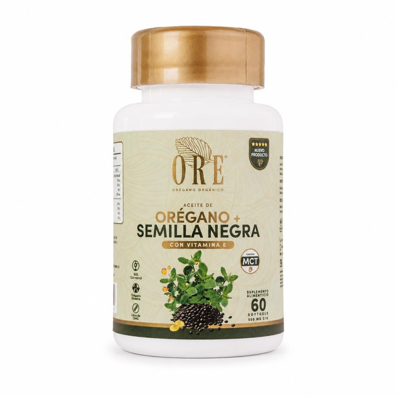 ORE Capsulas de Aceite de Oregano con Semilla Negra, MCT