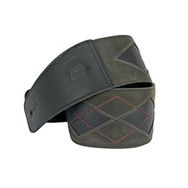 Anthology Gear "Everett Full Grain Leather Guitar Strap For Electric, Acoustic, and Bass Guitars (Aged Steel/Wine)