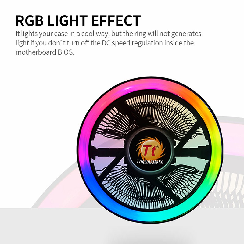 [通拓商品]Thermaltake RGB CPU Air Cooler Push Configuration/Hydraulic Bearing/Aluminium Fin/Quite Operation